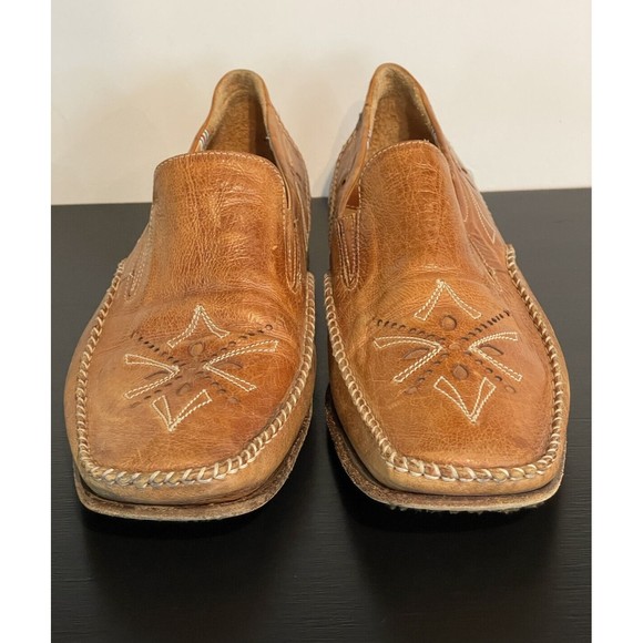 VTG Galizio Torresi Stitched Leather Loafers Men’s EU 43/US 10 Made In Italy - Picture 4 of 14